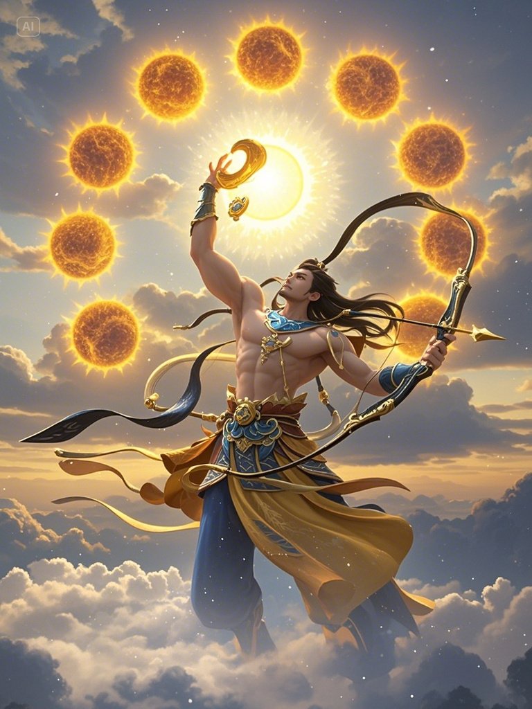 后羿射日图片-后羿射日图片简单好看
